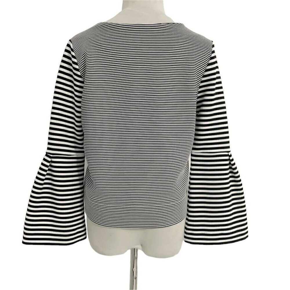 Karen Millen Size 8  Top Blouse Long Sleeve Stripe Career Professional - Picture 3 of 5